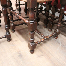 Load image into Gallery viewer, x SOLD Set of 6 Dining Chairs or Kitchen Chairs, French Oak, Antique circa 1910, Rush Seats. B11782