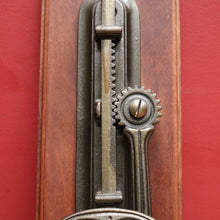 Load image into Gallery viewer, x SOLD Vintage French Wine Bottle Corkscrew, and Mounting Plate, Brass and Timber Mount Corkscrew. B11693