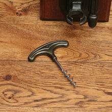 Load image into Gallery viewer, x SOLD Vintage French Wine Bottle Corkscrew, and Mounting Plate, Brass and Timber Mount Corkscrew. B11693