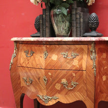Load image into Gallery viewer, x SOLD Antique French Chest of Drawers or Hall Cabinet with a Marble Top and Brass Handles. B11975