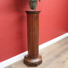 Load image into Gallery viewer, x SOLD Antique French Pine Pedestal, Fluted Planter Stand or Statue Holder. B11563