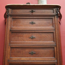 Load image into Gallery viewer, x SOLD Antique French Walnut Brass and Marble Lingerie Chest, 7 Drawer Chest of Drawers, B11545