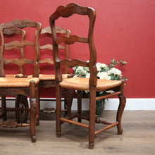 Load image into Gallery viewer, x SOLD Set of 4 Antique French Walnut and Rush Seat Dining or Kitchen Chairs. B11813