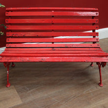 Load image into Gallery viewer, x SOLD Antique Victorian Child's Cast Iron and Timber Garden Seat, Hand-painted Red. B11544
