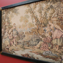 Load image into Gallery viewer, x SOLD Vintage Frame French Period Scene Wall Hanging Tapestry Fishing, Romance, Lovers. B11321