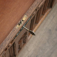 Load image into Gallery viewer, x SOLD French Church Inspired Carved Panel Blanket Box or Toy or Shoe Box with a Key. B11897