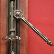 Load image into Gallery viewer, x SOLD Vintage French Wine Bottle Corkscrew, and Mounting Plate, Brass and Timber Mount Corkscrew. B11693