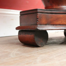 Load image into Gallery viewer, x SOLD Antique Australian Cedar Wine Table or Side, Lamp Table with a Tapered Pedestal. B11980