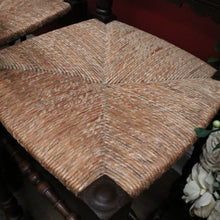 Load image into Gallery viewer, x SOLD Set of 6 Dining Chairs or Kitchen Chairs, French Oak, Antique circa 1910, Rush Seats. B11782
