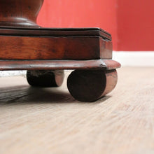 Load image into Gallery viewer, x SOLD Antique Australian Cedar Wine Table or Side, Lamp Table with a Tapered Pedestal. B11980