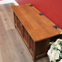 Load image into Gallery viewer, x SOLD French Church Inspired Carved Panel Blanket Box or Toy or Shoe Box with a Key. B11897