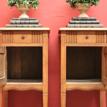Load image into Gallery viewer, x SOLD Pair of Antique French Lamp Tables, Oak top Bedside Cabinets or Tables. B11380