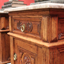 Load image into Gallery viewer, x SOLD Antique French Oak and Marble Bedside Cabinets or Lamp Cupboard, Side Tables. B11923