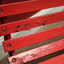 Load image into Gallery viewer, x SOLD Antique Victorian Child's Cast Iron and Timber Garden Seat, Hand-painted Red. B11544