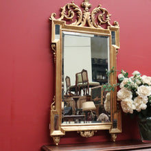 Load image into Gallery viewer, x SOLD Grand Antique French Gilt Mirror with Feather Detail to the Top, Bevelled Mirror. B11347