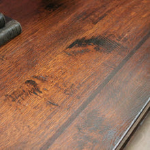 Load image into Gallery viewer, x SOLD Vintage French Oak Coffee Table, Low Line Table with Ebony Inlay, Stretcher Base. B11390