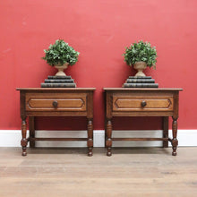 Load image into Gallery viewer, x SOLD Pair of Vintage French Lamp Tables or Bedside Table, with Single drawer, turned legs and reeding. B11842