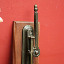 Load image into Gallery viewer, x SOLD Vintage French Wine Bottle Corkscrew, and Mounting Plate, Brass and Timber Mount Corkscrew. B11693