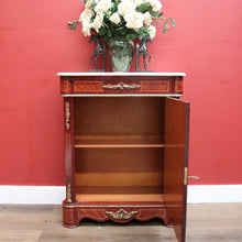 Load image into Gallery viewer, x SOLD French Louis XIV Style Pier Cabinet, Hall Cabinet, Marble Top Bookcase China Cabinet. B11868