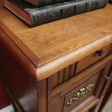 Load image into Gallery viewer, x SOLD Pair of Antique French Lamp Tables, Oak top Bedside Cabinets or Tables. B11380