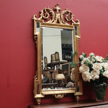 Load image into Gallery viewer, x SOLD Grand Antique French Gilt Mirror with Feather Detail to the Top, Bevelled Mirror. B11347