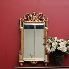 Load image into Gallery viewer, x SOLD Grand Antique French Gilt Mirror with Feather Detail to the Top, Bevelled Mirror. B11347