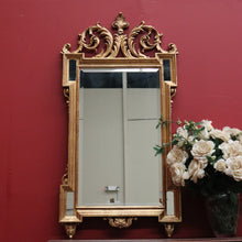 Load image into Gallery viewer, x SOLD Grand Antique French Gilt Mirror with Feather Detail to the Top, Bevelled Mirror. B11347