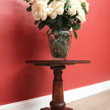 Load image into Gallery viewer, x SOLD Antique Australian Cedar Wine Table or Side, Lamp Table with a Tapered Pedestal. B11980