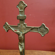 Load image into Gallery viewer, x SOLD Antique Brass Crucifix, Cross, Jesus on the Cross, Home Worship or Devotion. B11611