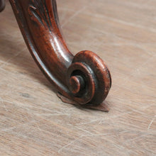 Load image into Gallery viewer, SOLD Antique Australian Cedar Piano Stool, Button Seated Blue Velvet Swivel Stool. B11770