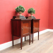 Load image into Gallery viewer, x SOLD Antique French Mahogany Bedside Cabinets or Side Table, Lamp or Hall Cupboards. B11895