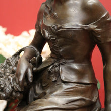 Load image into Gallery viewer, x SOLD Antique French Spelter of a Maiden holding a Basket, Louis Emile Cana 1845-1895. B11633