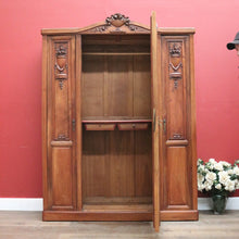 Load image into Gallery viewer, x SOLD Antique French Walnut and Mirror Armoire Wardrobe with Carved Floral detail. B11535
