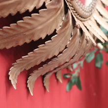 Load image into Gallery viewer, x SOLD A Mid-Century Gilt-coloured Metal and Mirror Sunburst-style Wall Mirror, Leaf Pattern. B11682