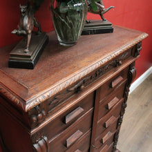 Load image into Gallery viewer, x SOLD Antique French Oak Double Chest of Drawers, Lockable File Cabinet Office Cupboard. B12057