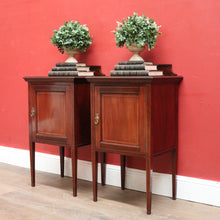Load image into Gallery viewer, x SOLD Antique French Mahogany Bedside Cabinets or Side Table, Lamp or Hall Cupboards. B11895