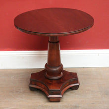 Load image into Gallery viewer, x SOLD Antique Australian Cedar Wine Table or Side, Lamp Table with a Tapered Pedestal. B11980