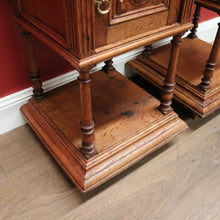 Load image into Gallery viewer, x SOLD Antique French Oak and Marble Bedside Cabinets or Lamp Cupboard, Side Tables. B11923