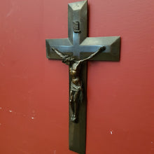Load image into Gallery viewer, x SOLD Antique Brass Crucifix, Cross, Jesus on the Cross, Home Worship or Devotion. B11592