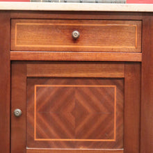 Load image into Gallery viewer, x SOLD Pair of Antique French Mahogany Bedside Cabinets or Lamp Tables with Marble Tops B11574