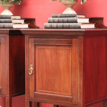 Load image into Gallery viewer, x SOLD Antique French Mahogany Bedside Cabinets or Side Table, Lamp or Hall Cupboards. B11895