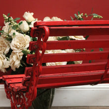 Load image into Gallery viewer, x SOLD Antique Victorian Child's Cast Iron and Timber Garden Seat, Hand-painted Red. B11544