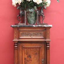 Load image into Gallery viewer, x SOLD Antique French Hall or Side Cabinet, Walnut, Burr Walnut and Marble Lamp Table. B11695