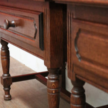 Load image into Gallery viewer, x SOLD Pair of Vintage French Lamp Tables or Bedside Table, with Single drawer, turned legs and reeding. B11842