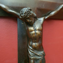 Load image into Gallery viewer, x SOLD Antique Brass Crucifix, Cross, Jesus on the Cross, Home Worship or Devotion. B11592