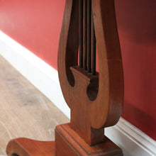 Load image into Gallery viewer, x SOLD Antique French Two Drawer Hall Table, Side or Lamp Table with Music Lyre Pedestal. B11499