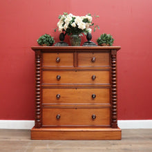 Load image into Gallery viewer, x SOLD Antique Australian Cedar Chest of Drawers, Full Cedar, Mother of Pearl to the Handles. B11907