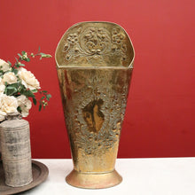 Load image into Gallery viewer, x SOLD Vintage French Brass Umbrella Holder or Kindling, Firewood Holder B11437