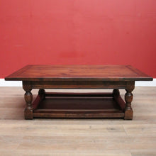 Load image into Gallery viewer, x SOLD Vintage French Oak Coffee Table, Low Line Table with Ebony Inlay, Stretcher Base. B11390