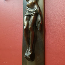 Load image into Gallery viewer, x SOLD Antique Brass Crucifix, Cross, Jesus on the Cross, Home Worship or Devotion. B11592